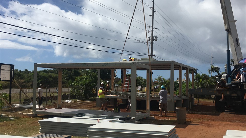 ...Roof trusses loaded